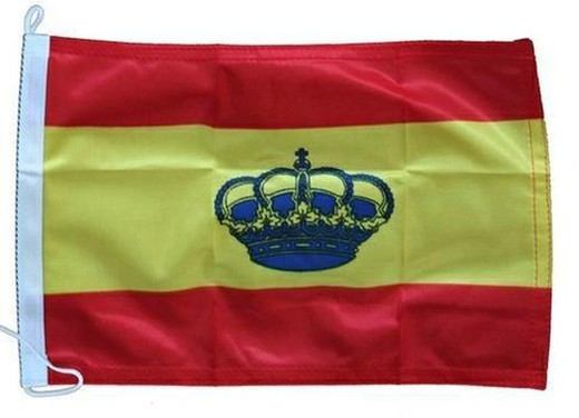 Spanien flagga med krona