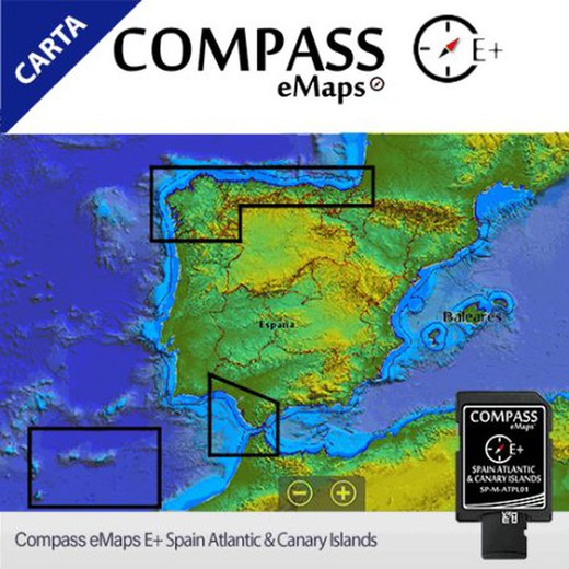 Kartografi Kompass E+ Spanien Atlanten & Kanarieöarna