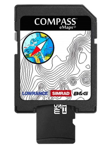 Cartographie des grandes mers et réservoirs de Compass eMaps