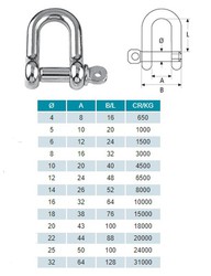 Stainless Steel Straight Shackle