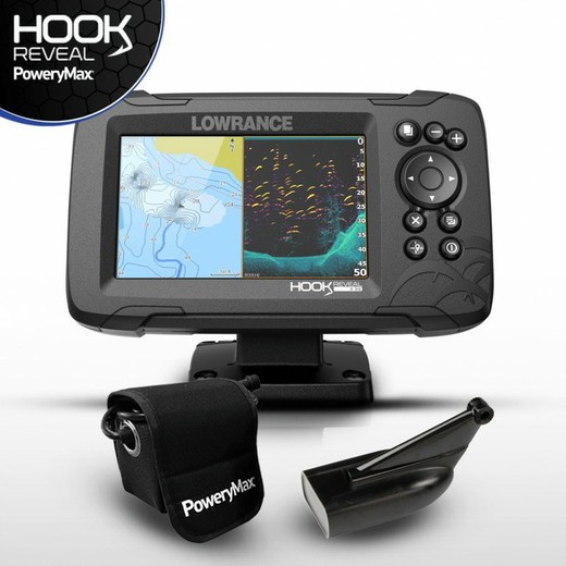 Lowrance HOOK Reveal 5 HDI 83/200 PoweryMax-fähige GPS-Plotter-Sonde