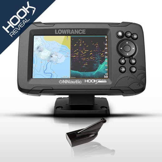 Lowrance HOOK Reveal 5 HDI 83/200/Downscan og Carta Compass Emaps Atlantic