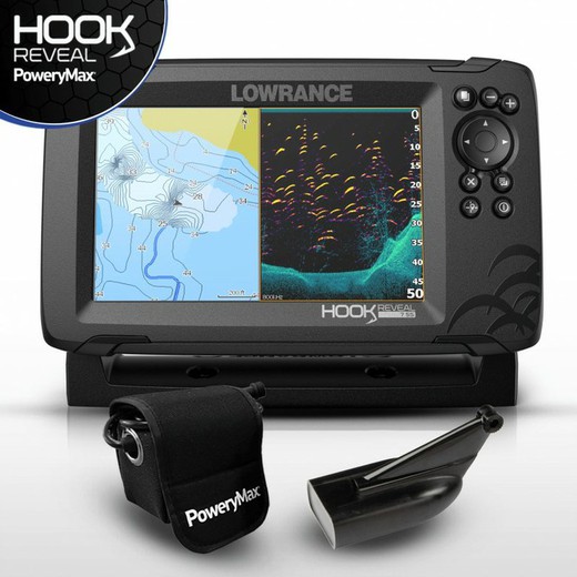Lowrance HOOK Reveal 7 HDI 83/200 PoweryMax-fähige GPS-Plotter-Sonde