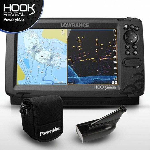 Lowrance HOOK Reveal 9 HDI 83/200 PoweryMax-fähige GPS-Plottersonde