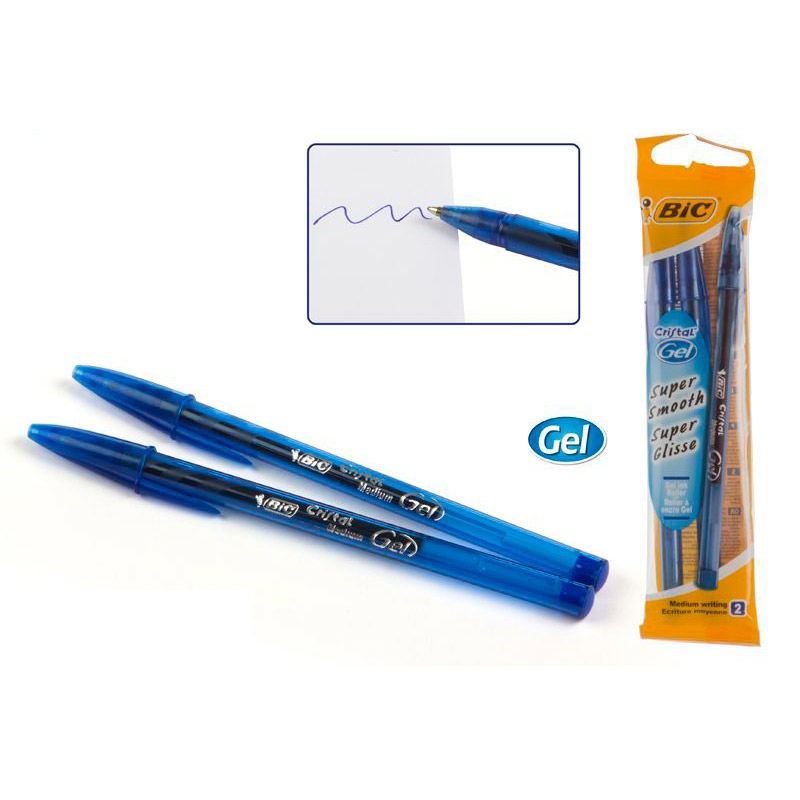 Confezione da 2 penne in gel di cristallo blu Bic — nauticamilanonline