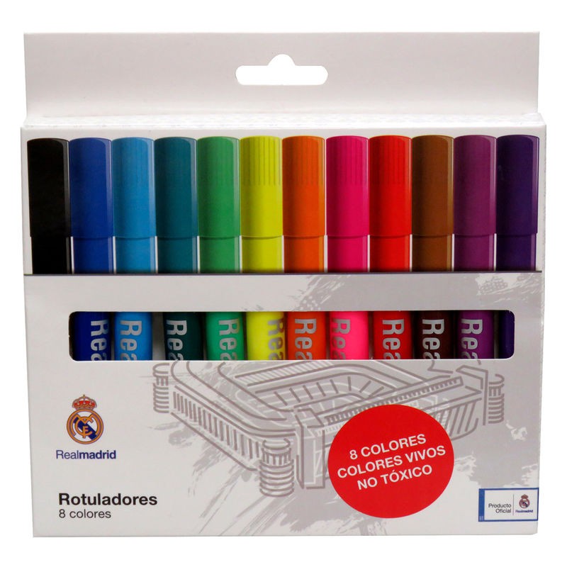 Caja rotuladores colores Real Madrid