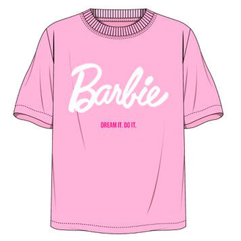 Tee Barbie Rosa Adulto