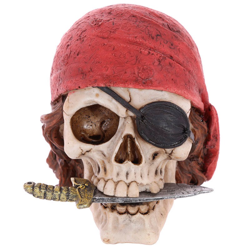 PMU Pañuelo pirata pirata de 21 pulgadas, calavera negra y huesos cruzados,  paquete de 1