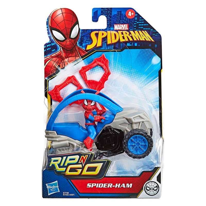 Figurine de cochon araignée avec véhicule Spiderman Marvel —  nauticamilanonline