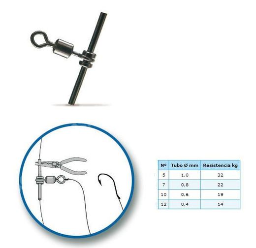 Émerillon pivotant avec microtube Zun-Zun