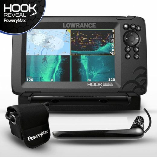 Lowrance HOOK Reveal 7 Tripleshot PoweryMax Ready GPS Plotter Probe